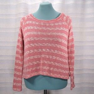 Splendid Sierra Cropped Striped Sweater in Pink - L